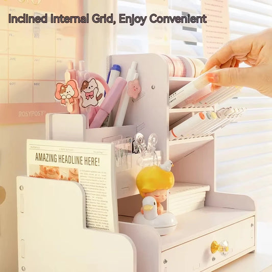 Mark Pen-portalápices, organizadores de escritorio de madera, estantes, accesorios, organizador de papelería de escritorio, estantería, caja de almacenamiento para el hogar y la Oficina