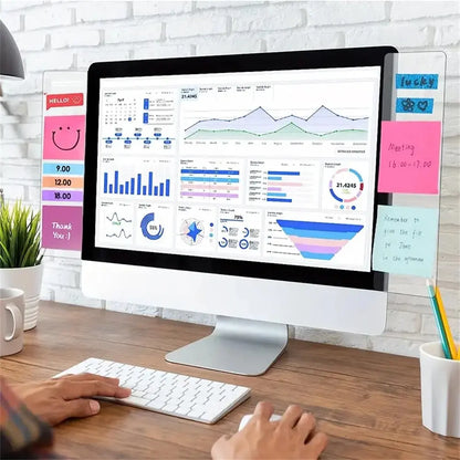 Clip para tablero de notas para monitor: espacio de trabajo aerodinámico, mejora la decoración con un soporte duradero para notas para el hogar y la oficina