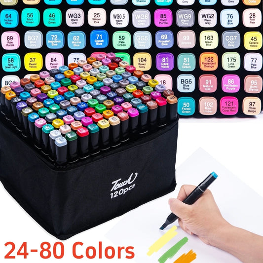 Rotuladores de Alcohol de doble punta, pincel de punta fina para pintura de artista, rotulador de boceto profesional, herramientas de dibujo de Manga de Graffiti, suministros de arte