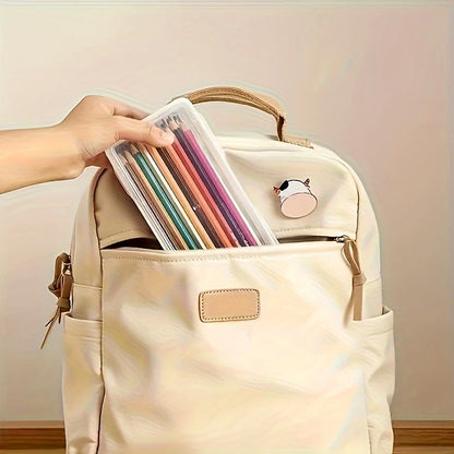 Caja de lápices de PP, organizador de papelería multifunción, suministros escolares para oficina, Kits de cajas de bolígrafos, 1/2 Uds.