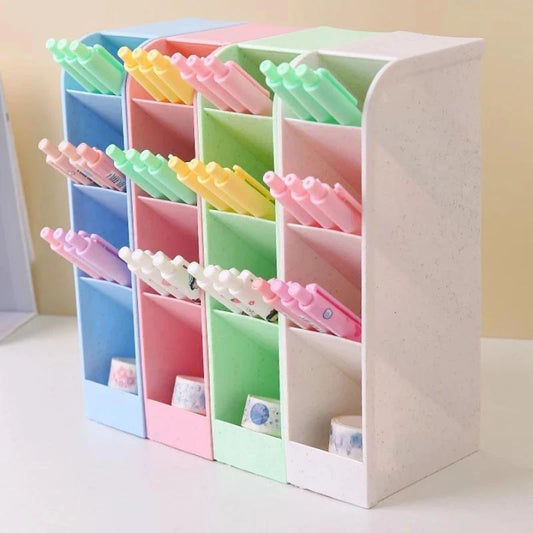 Organizador de bolígrafos, organización de escritorio, bonitos marcadores de lápiz, portavasos, conjunto de caja de almacenamiento, papelería multifuncional para el hogar y la Oficina