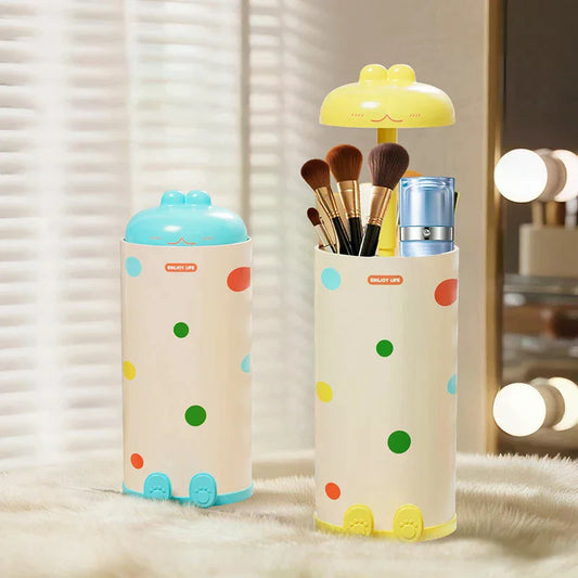Soporte para bolígrafos para escritorio, un solo toque para abrir, organizador de escritorio, soporte para brochas de maquillaje para escuela, hogar, oficina