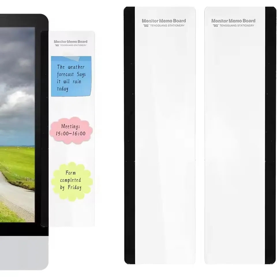 Clip para tablero de notas para monitor: espacio de trabajo aerodinámico, mejora la decoración con un soporte duradero para notas para el hogar y la oficina