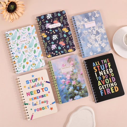 Diario en espiral forrado A5, cuaderno minimalista Vintage con tapa dura para escritura creativa, diario diario y toma de notas, 60 hojas