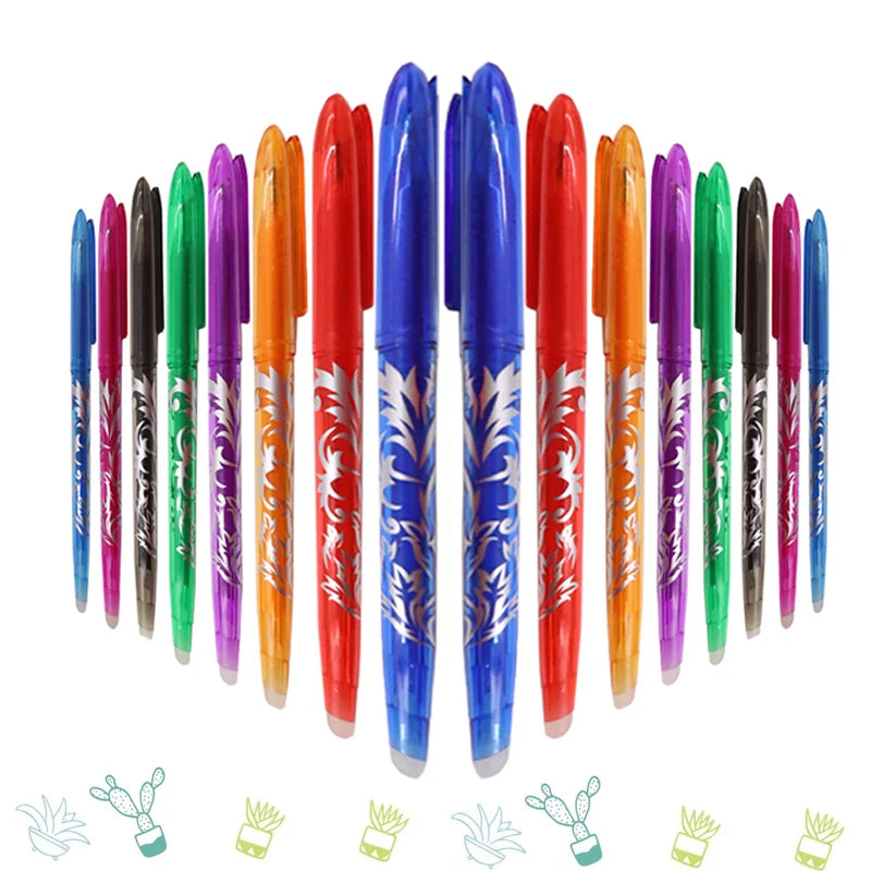 Bolígrafo de Gel borrable, multicolor, punta de 0,5mm, pintura, escritura, dibujo, escuela, negro, azul, rojo, rosa, naranja, verde, morado, azul claro, 8/4 Uds.